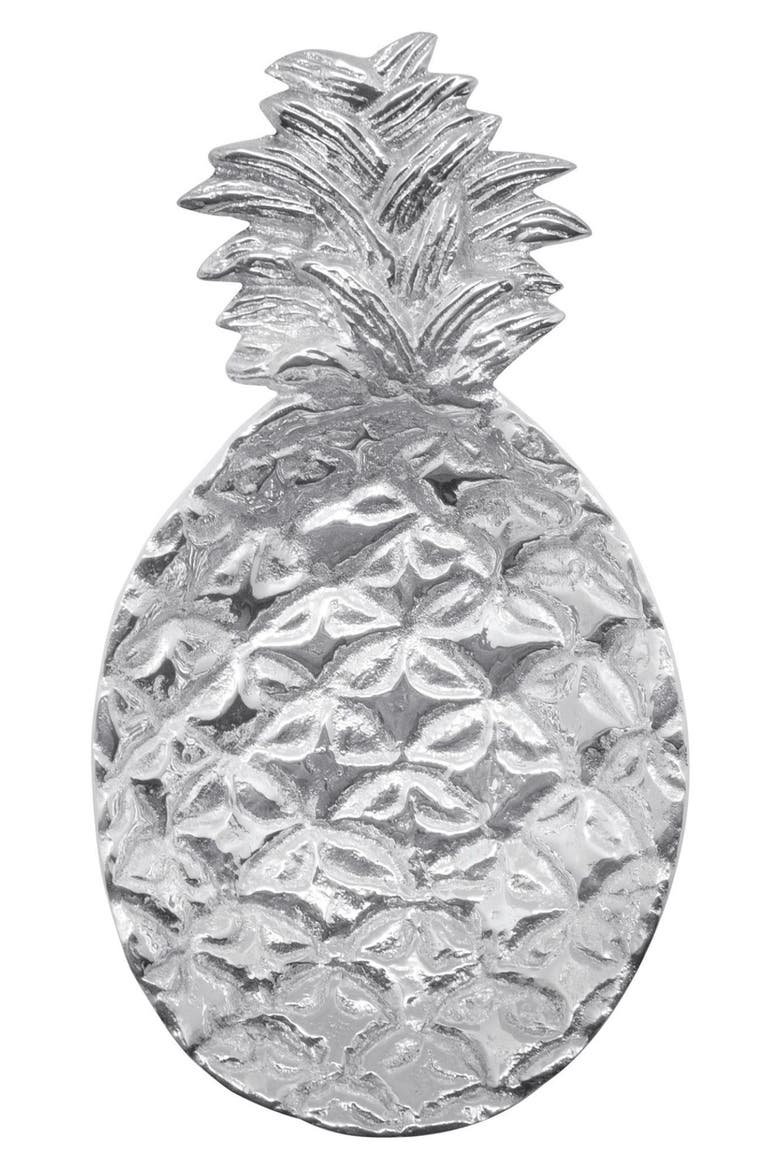 Pineapple Trinket Sauce Dish, Main, color, SILVER