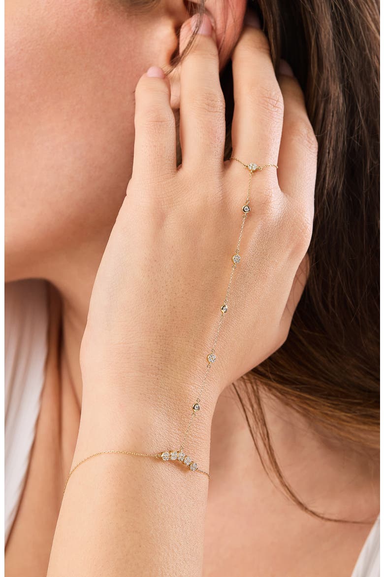 18K Gold Monaco Diamond Hand Chain Line Bracelet, Alternate, color, 18K YELLOW GOLD/ DIAMOND