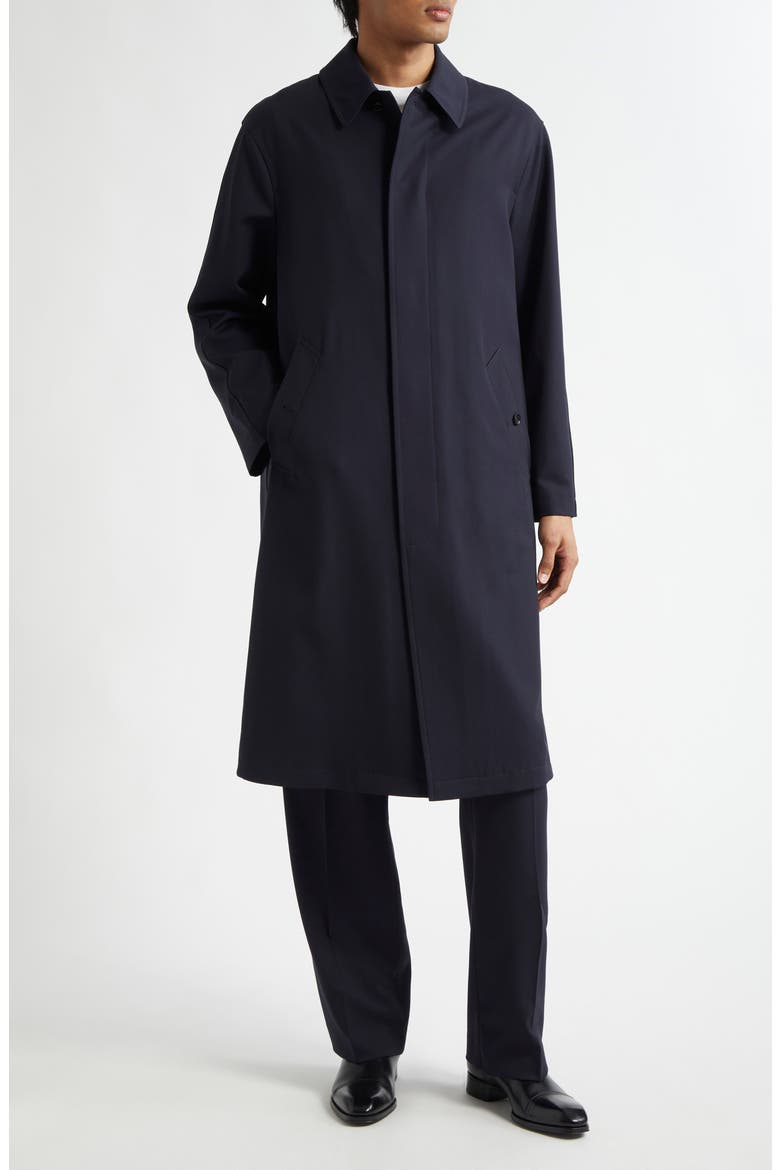 Technical Wool Trench Coat, Main, color, NAVY