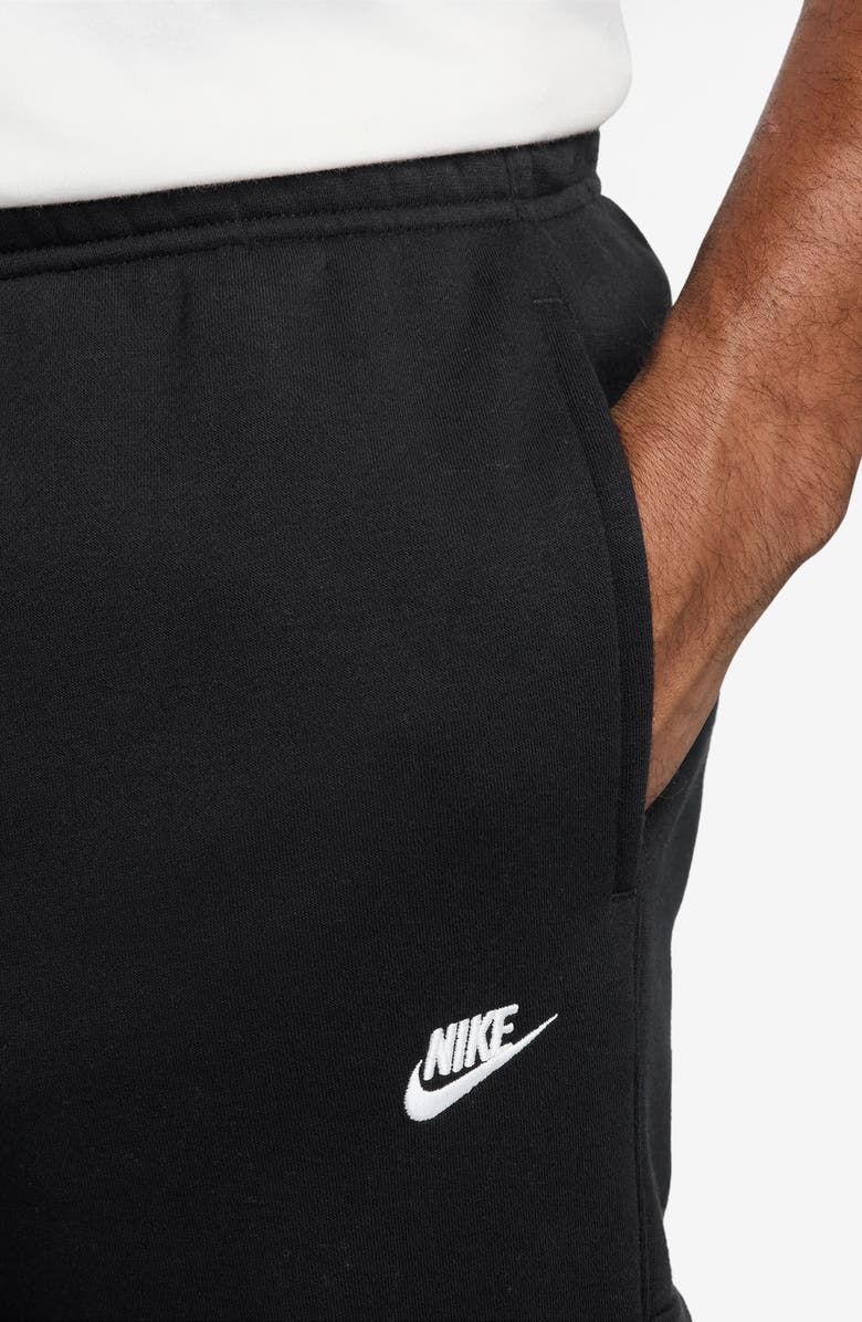Nike Club Fleece Cargo Sweatpants, Alternate, color, Black/ Black/ White