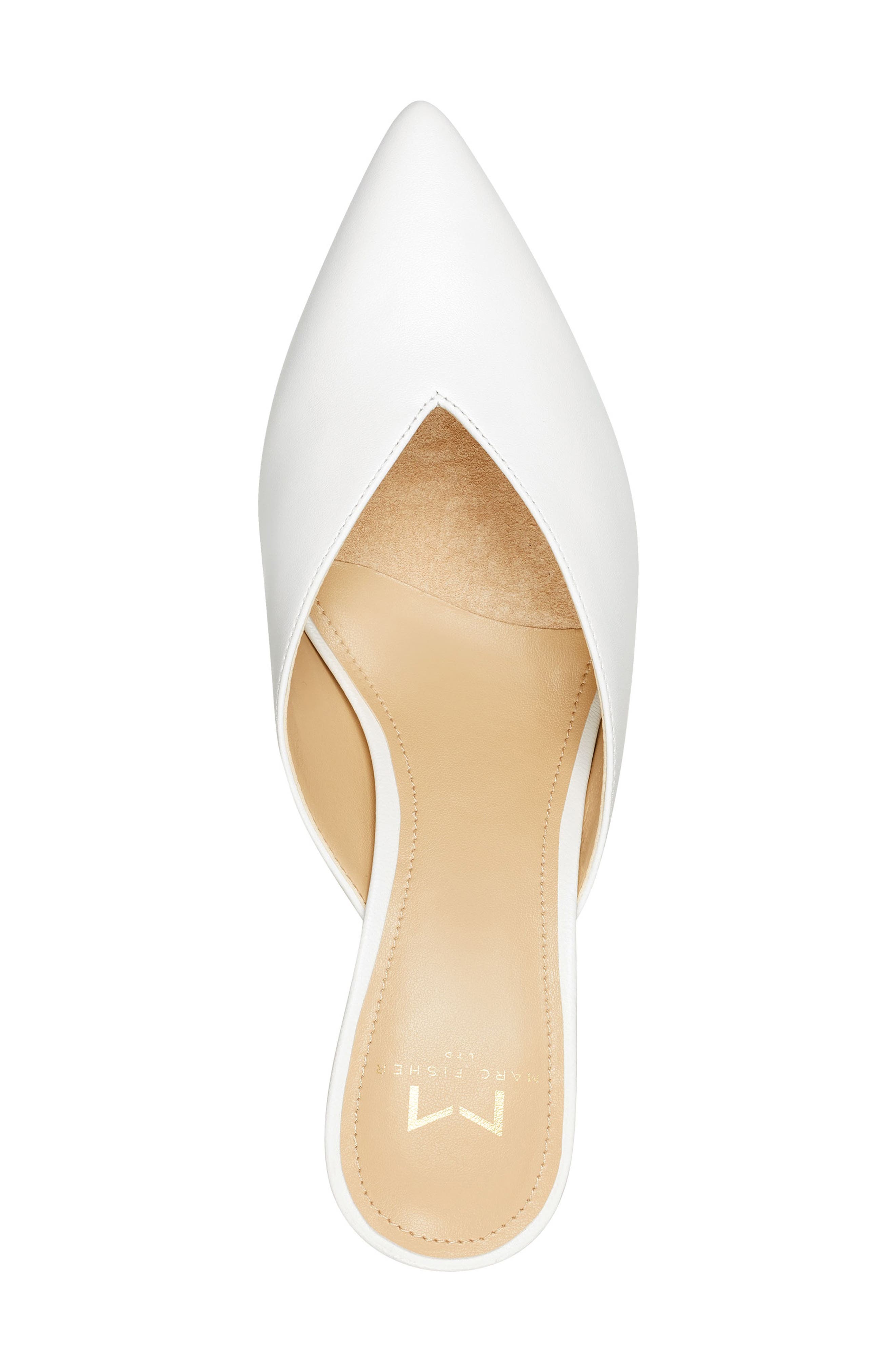 Bancy Pointed Toe Mule, Alternate, color, WHITE LEATHER
