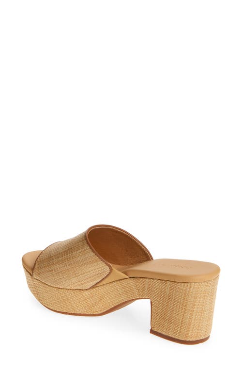 Chocolat Blu Gila Platform Slide Sandal In Natural Raffia