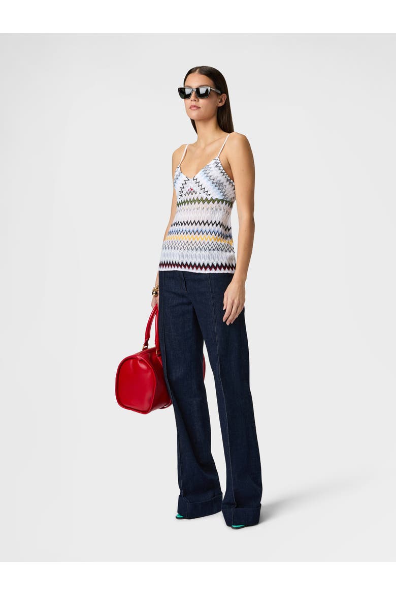 Top In Cotton And Viscose Zig Zag, Alternate, color, Multicoloured