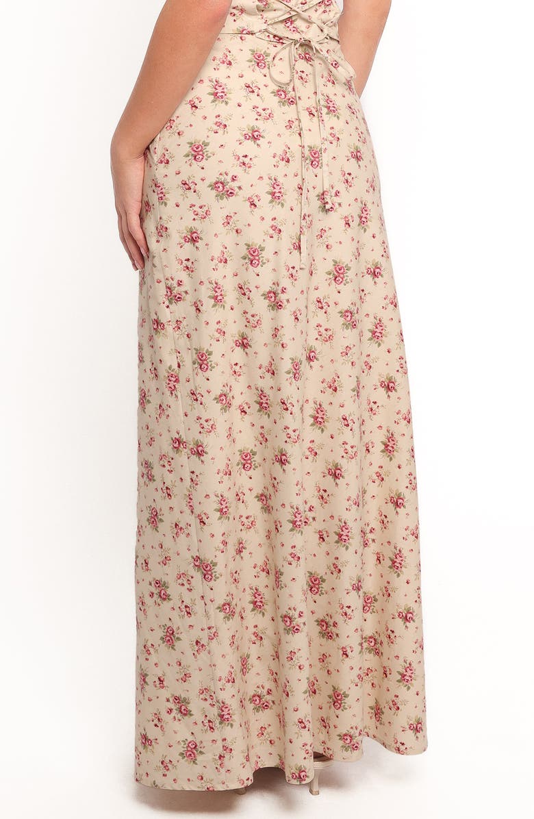 Petal & Pup Annly Floral Cotton Maxi Skirt, Alternate, color, Red Floral