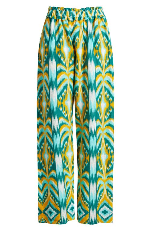 Farm Rio Tropical Tapestry Wide Leg Linen Blend Pants In Multi