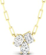 Everlee Multi Shape Cluster Lab Diamond Necklace in 14K