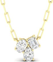 Everlee Multi Shape Cluster Lab Diamond Necklace in 14K