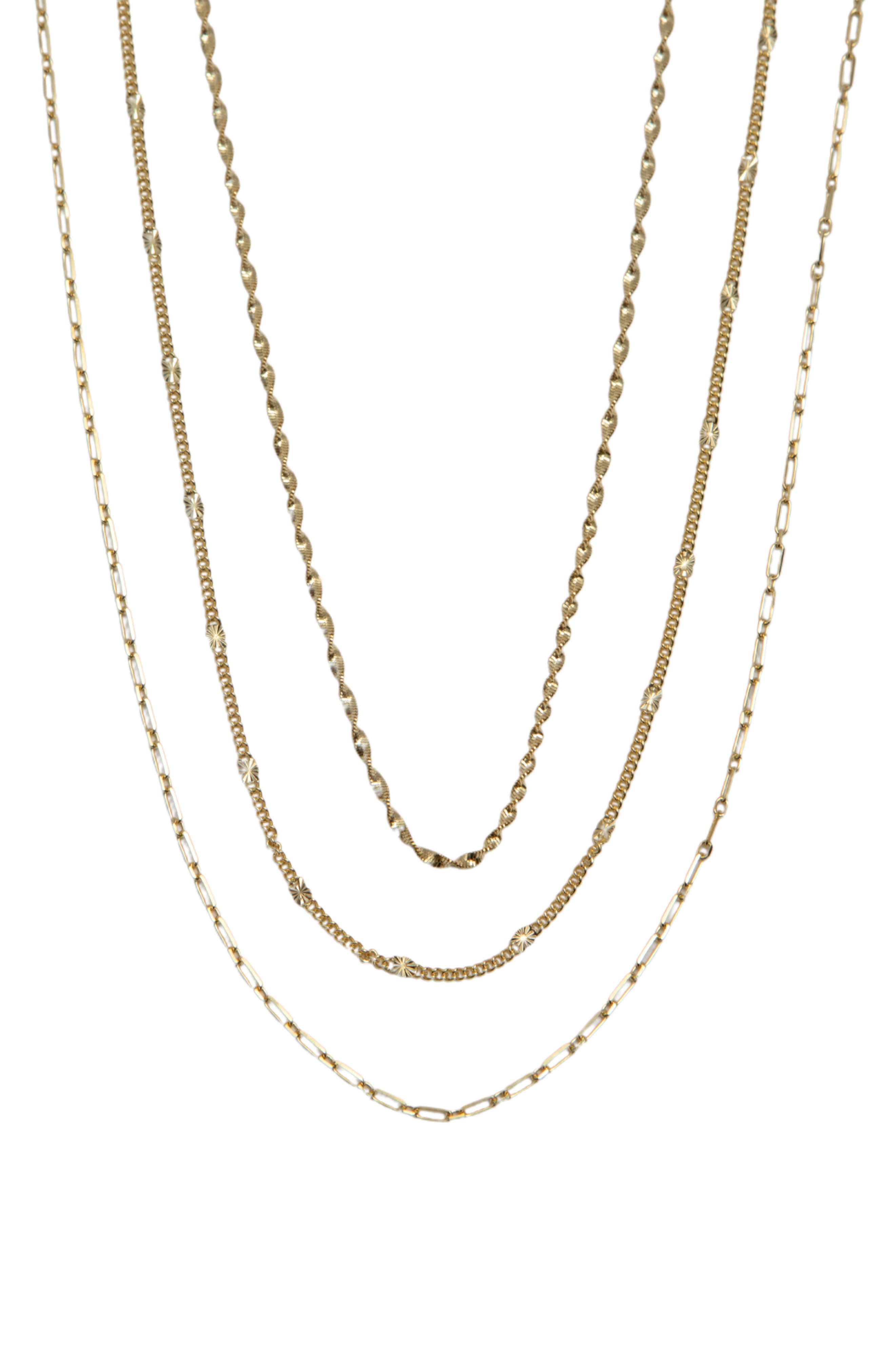 Argento Vivo Sterling Silver Multistrand 18K Gold Plate Sterling Silver Layered Necklace 