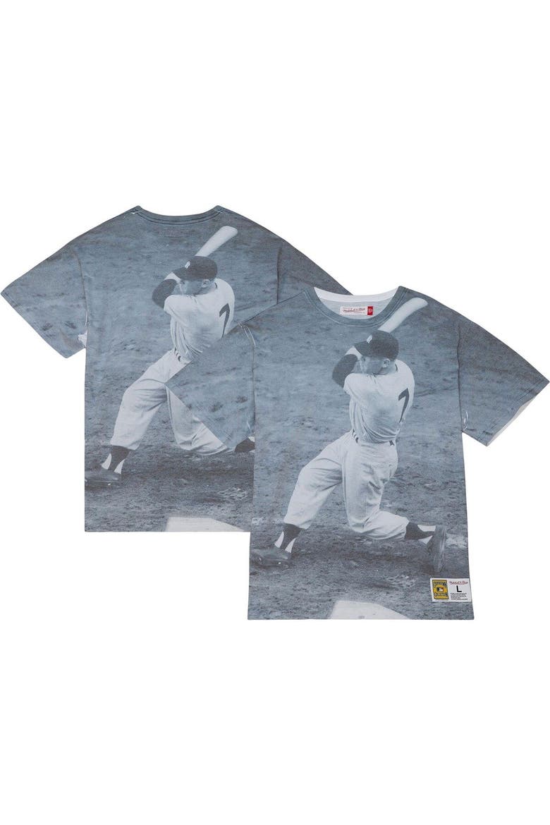 Men's Mitchell & Ness Mickey Mantle New York Yankees Cooperstown Collection Highlight Sublimated Player Graphic T-Shirt, Main, color, White