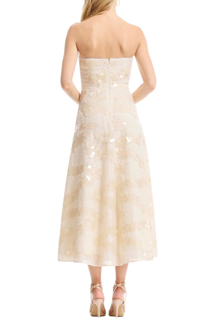 Kailyn Sequin Strapless Dress, Alternate, color, CREAM