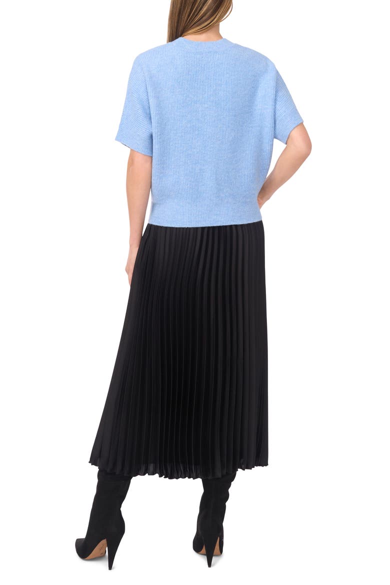 Short Sleeve Sweater, Alternate, color, BLUE HEATHER