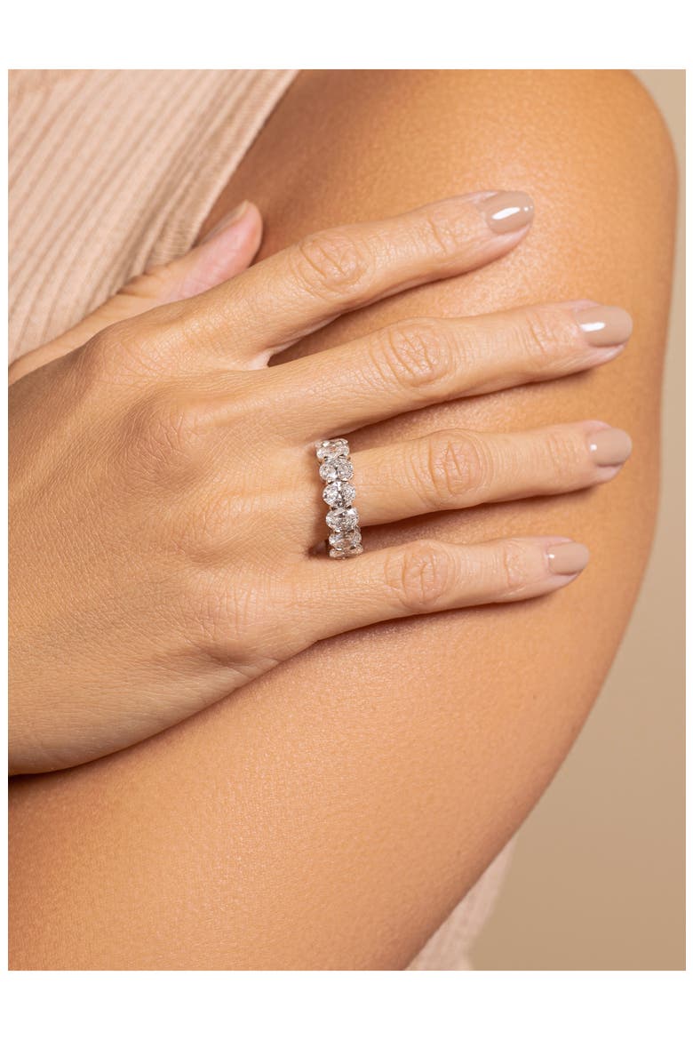 Oval Cut Lab Created Diamond Eternity Band, Alternate, color, WHITE GOLD