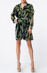 CIEBON Baylor Velvet Burnout Shirtdress