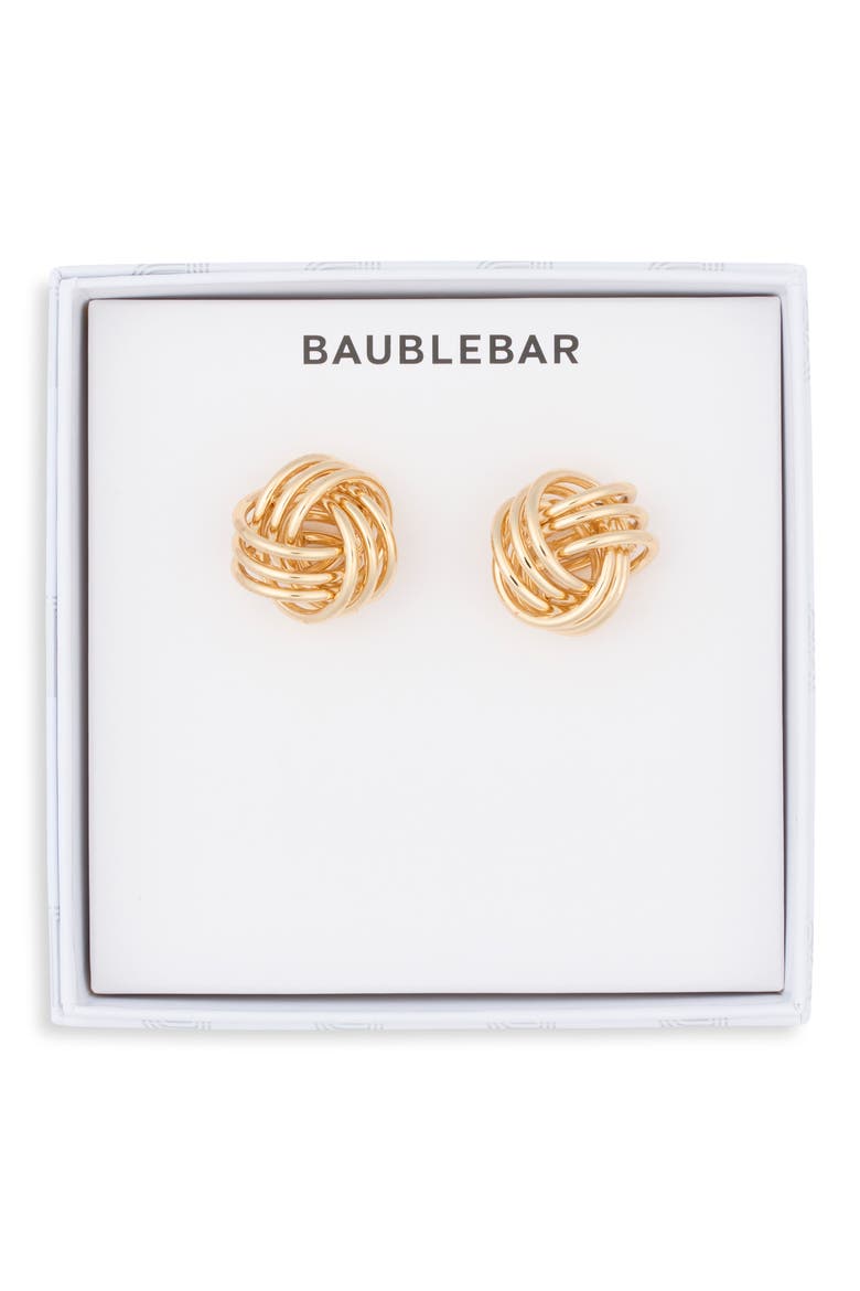 Lennox Knot Stud Earrings, Main, color, GOLD