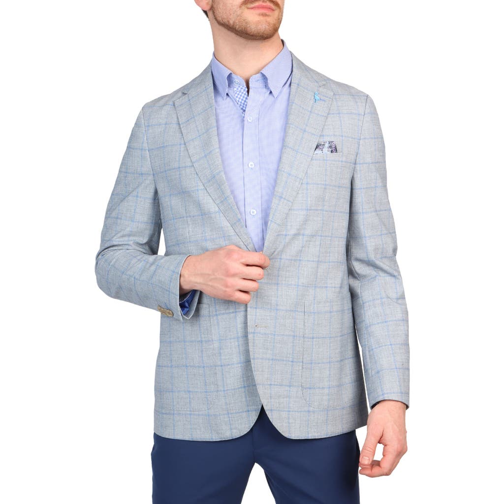 Shop Tailorbyrd Mélange Windowpane Sport Coat In Grey