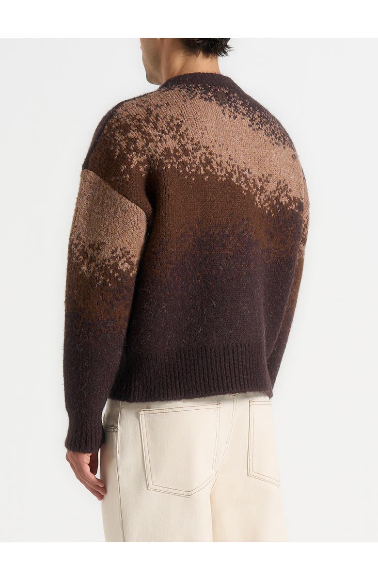 Manière De Voir Yani Ombre Wool Crewneck Sweater, Alternate, color, Brown