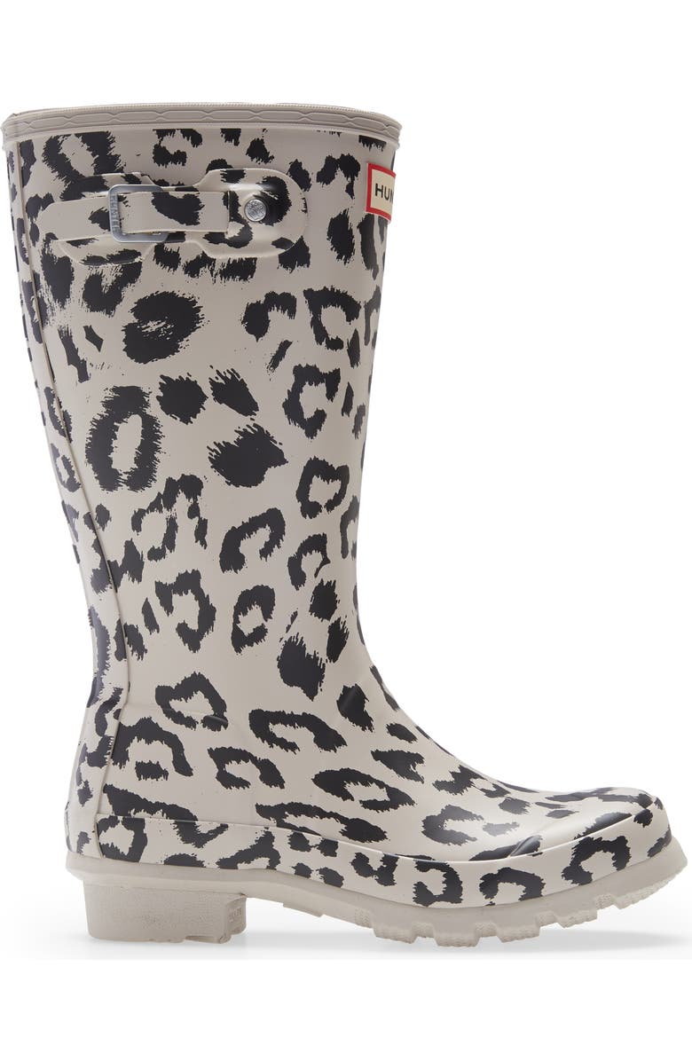 Hunter Kids' Original Tall Leopard Print Waterproof Rain Boot, Alternate, color,