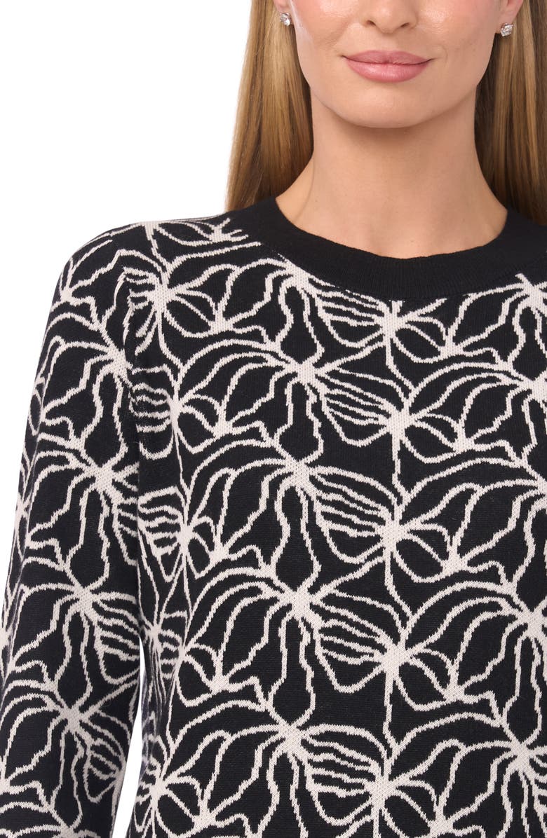 Halogen<sup>®</sup> Jacquard Crewneck Sweater, Alternate, color, Rich Black