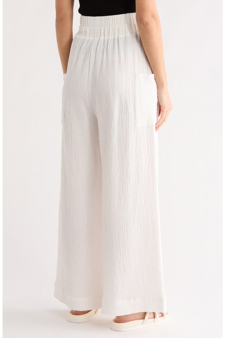 Cotton Pull-On Wide Leg Pants, Alternate, color, OFF WHITE
