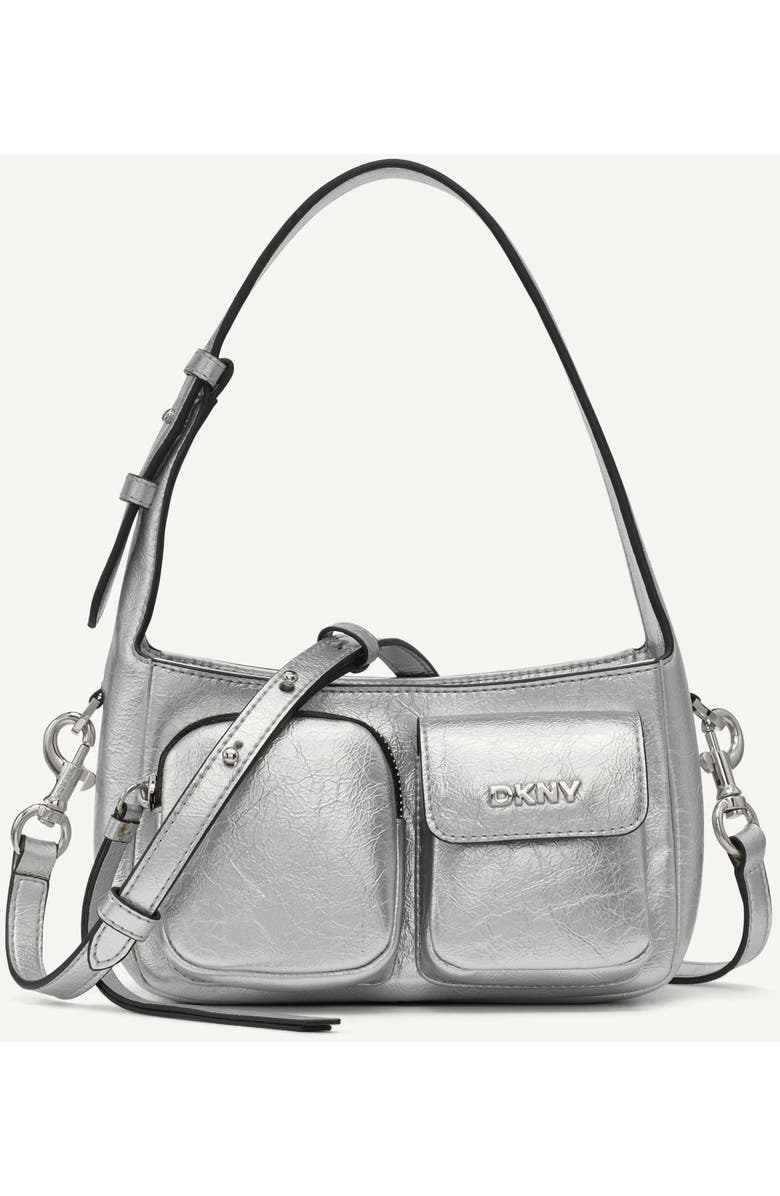 DKNY Freda Crossbody Bag, Main, color, Silver