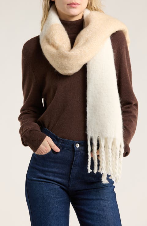 Two-Tone Fringe Scarf