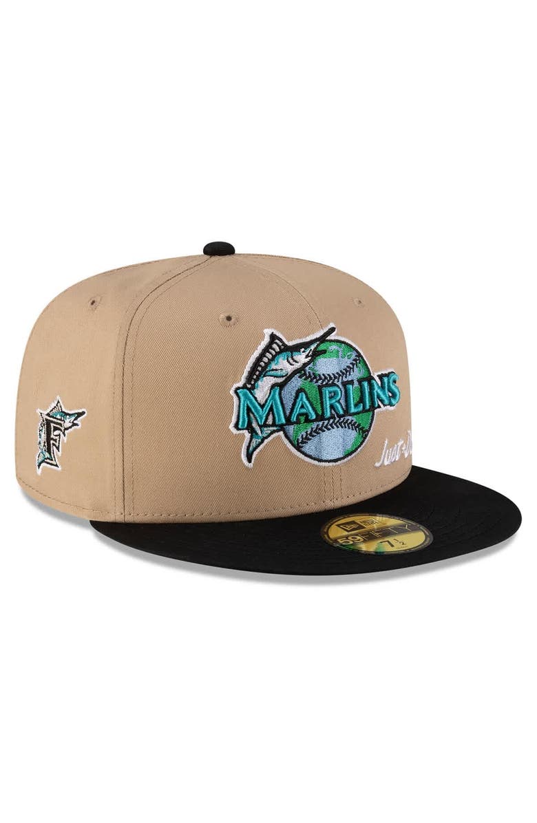New Era x Just Don Men's New Era x Just Don Light Beige/ Black Florida Marlins Just Don x Earth Day 59FIFTY Fitted Hat, Alternate, color, Light Beige