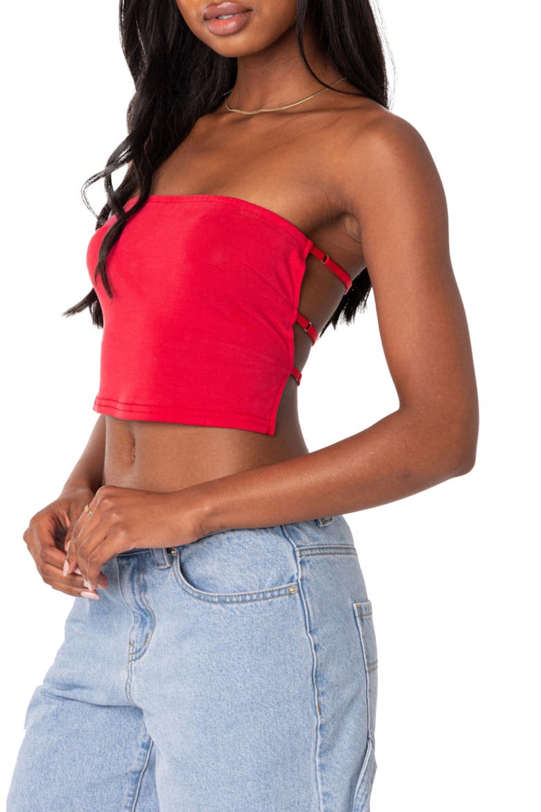 Tao Strappy Open Back Tube Top, Alternate, color, RED