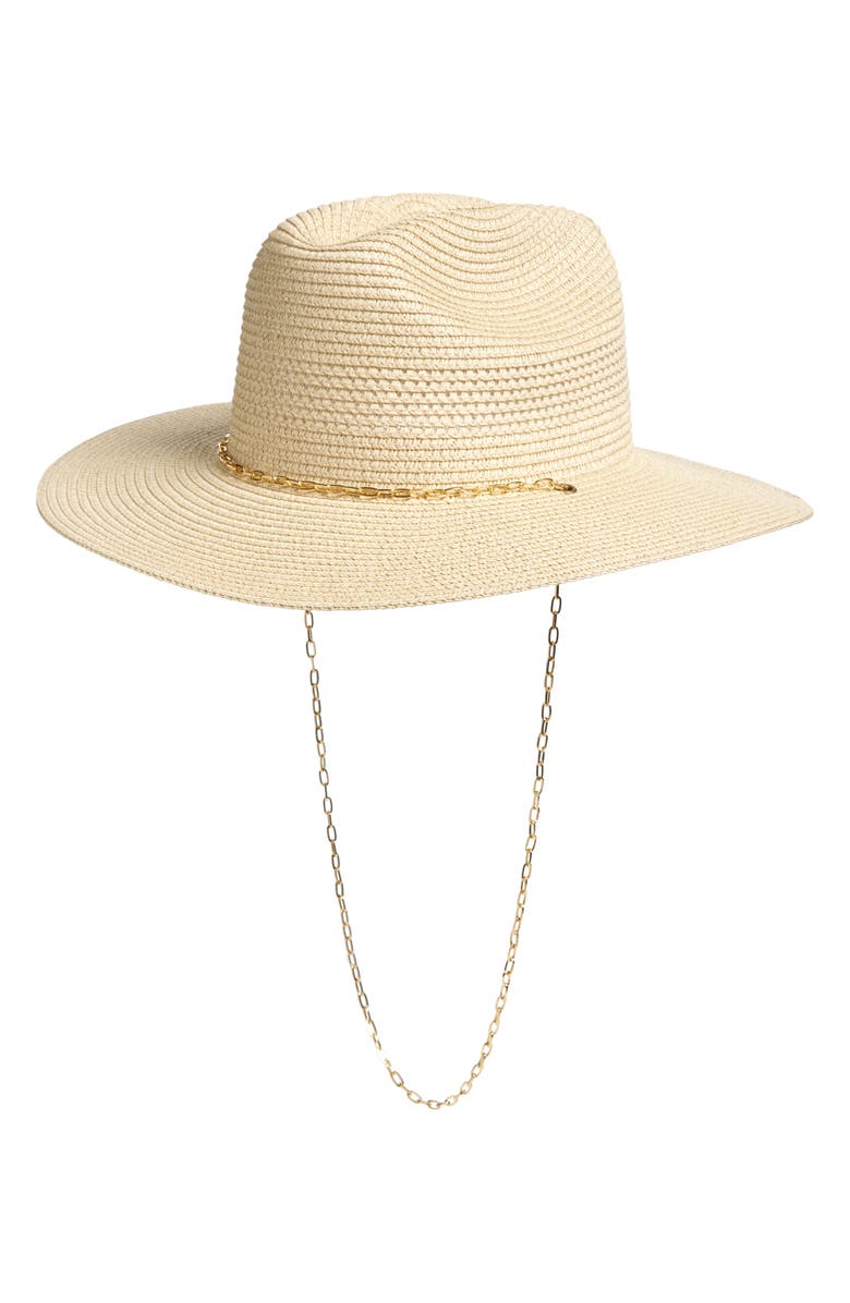 NORDSTROM RACK Chain Link Chin Strap Floppy Hat, Main, color,
