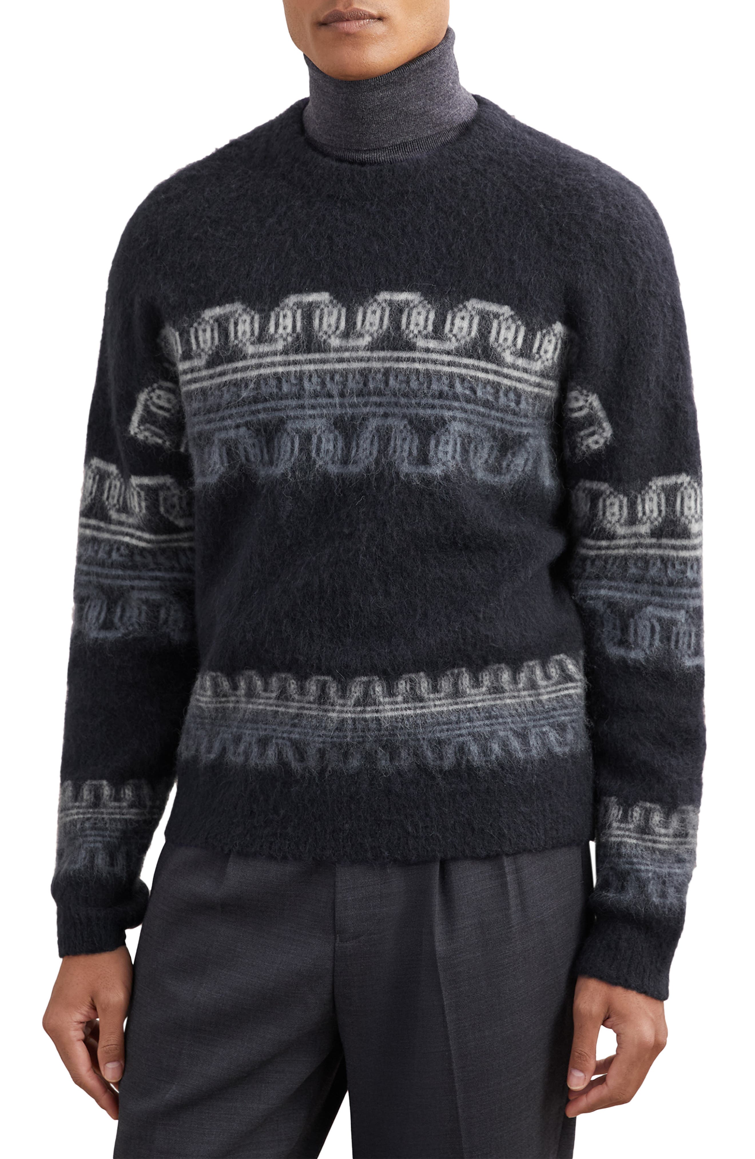 Reiss Lennox Pattern Wool & Alpaca Blend Sweater