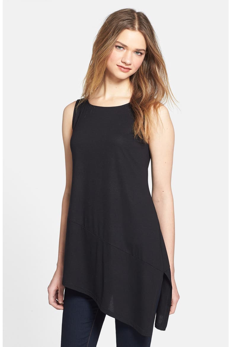 Bateau Neck Sleeveless Tunic, Main, color, BLACK