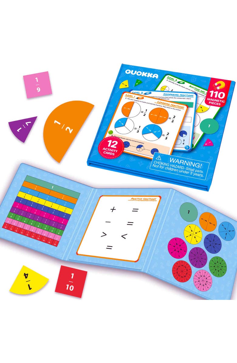 Quokka Magnetic Travel Puzzle Set - Animal, Space, Princess, and Math Puzzles for Kids, Main, color, Fraction Learning