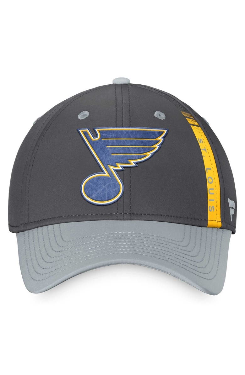 FANATICS Men's Fanatics Branded Charcoal/Gray St. Louis Blues Authentic Pro Home Ice Flex Hat, Alternate, color, 