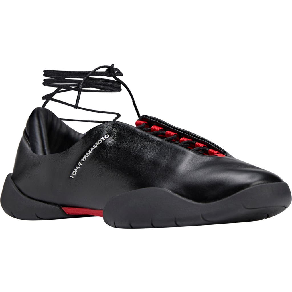 Y-3 Adidas Regu Mary Jane In Black/black/better Scarlet
