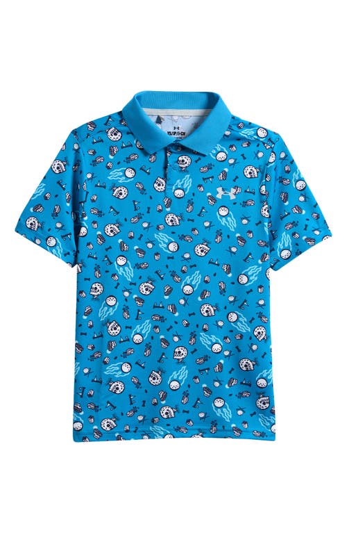 Under Armour Kids' Performance Print Polo In Blue
