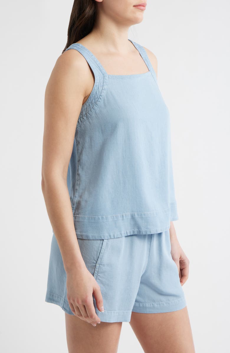 Bernardo Back Tie Sleeveless Top, Alternate, color, Washed Indigo
