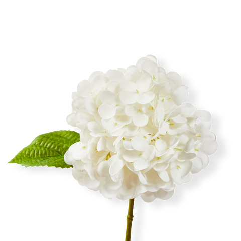 Soft Touch Faux Hydrangea Stem White White Plastic Spring