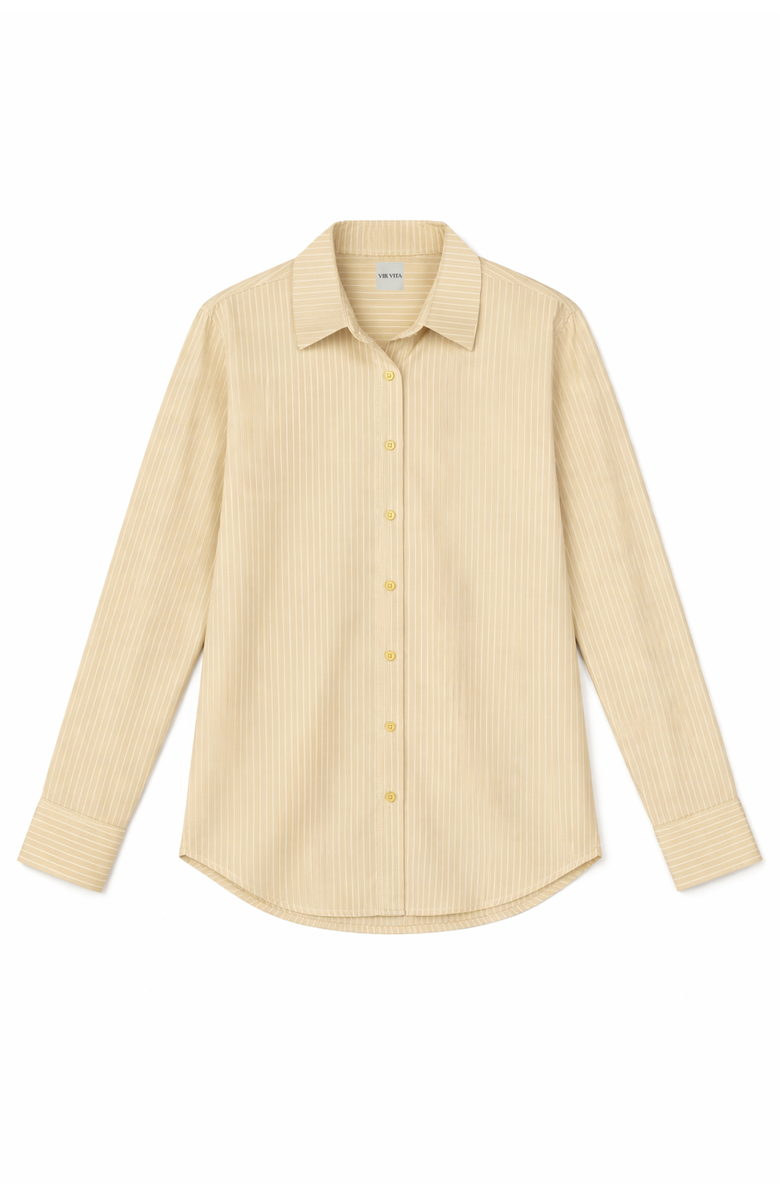 VIR VITA Matteo Stripe Shirt, Main, color, Dune Stripe