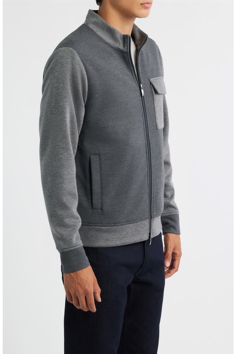 Isaak Colorblock Knit Jacket, Alternate, color, CHARCOAL