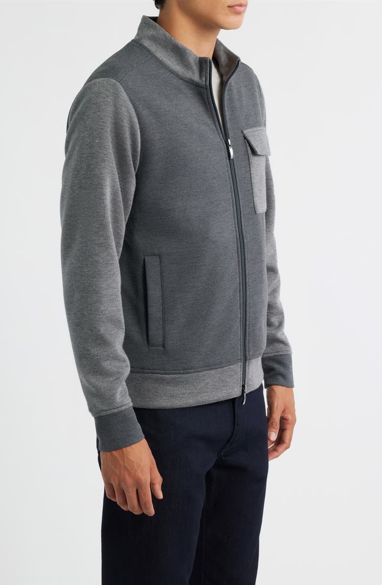 Robert Barakett Isaak Colorblock Knit Jacket, Alternate, color, Charcoal