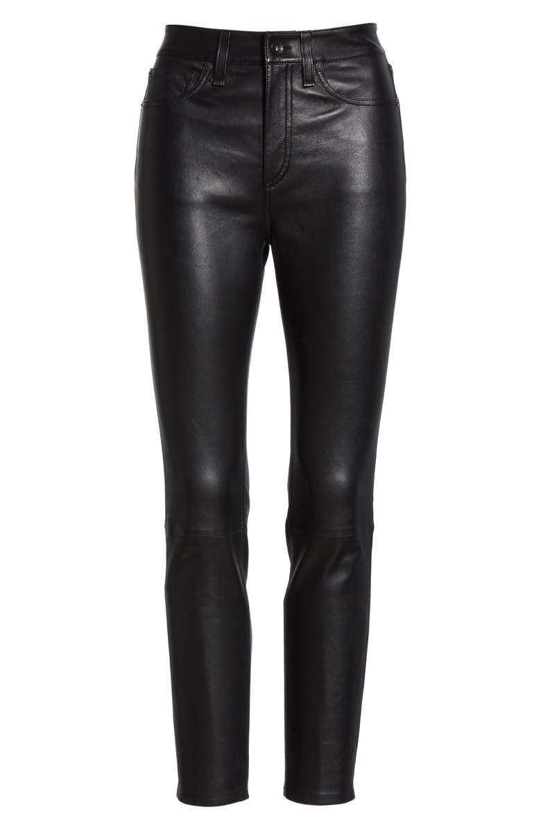 rag & bone Nina High Waist Skinny Leather Pants, Alternate, color, 
