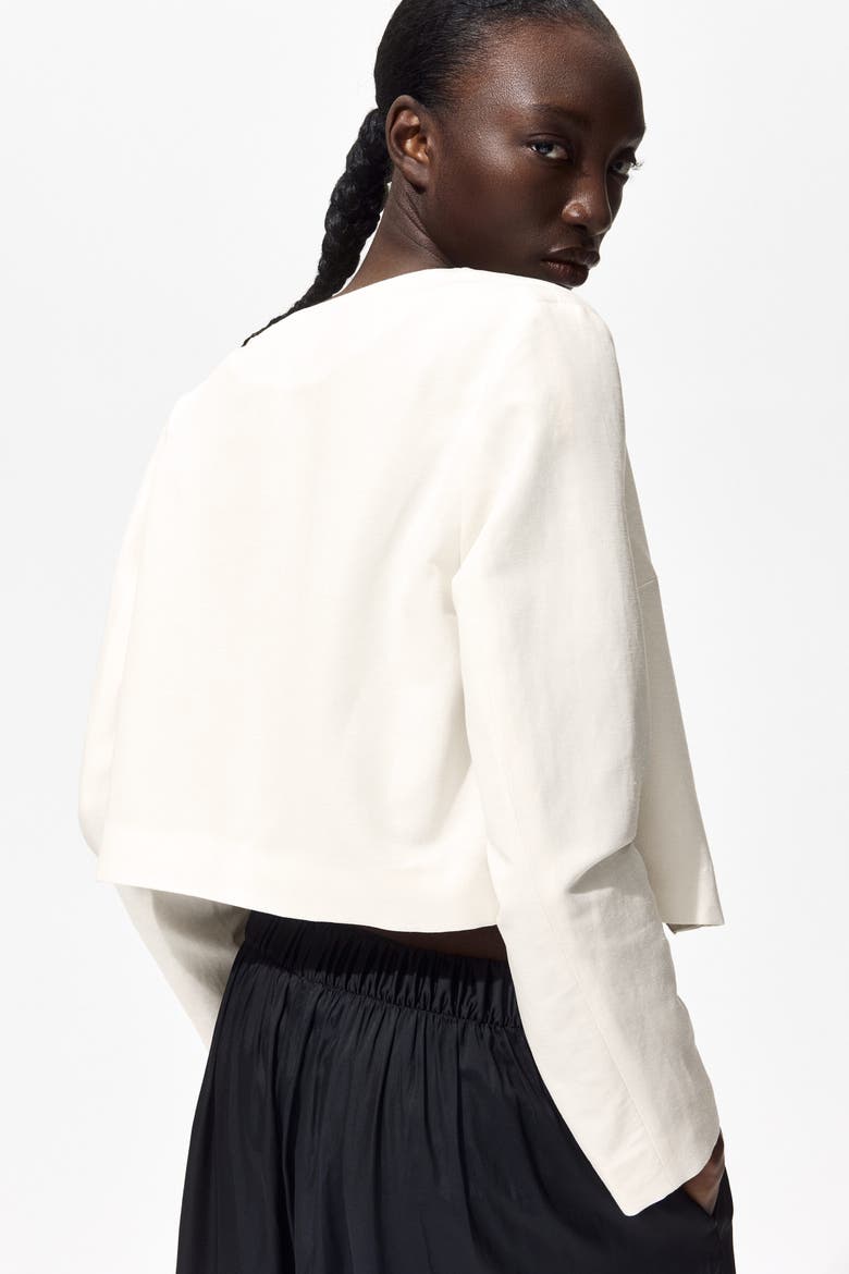 Scalloped-edge Jacket, Alternate, color, Cream