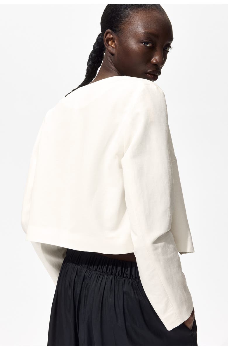 H&M Scalloped-edge jacket, Alternate, color, Cream