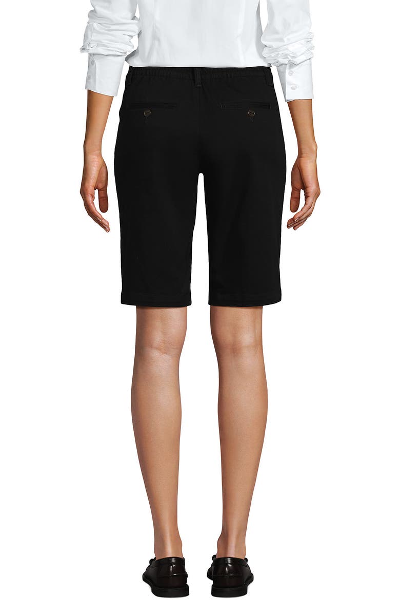 Lands' End Elastic Back Classic 12" Chino Shorts, Alternate, color, Black