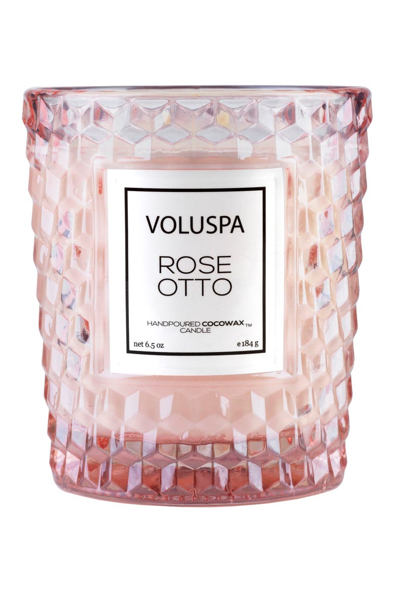Roses Classic Textured Glass Candle, Main, color, ROSE OTTO