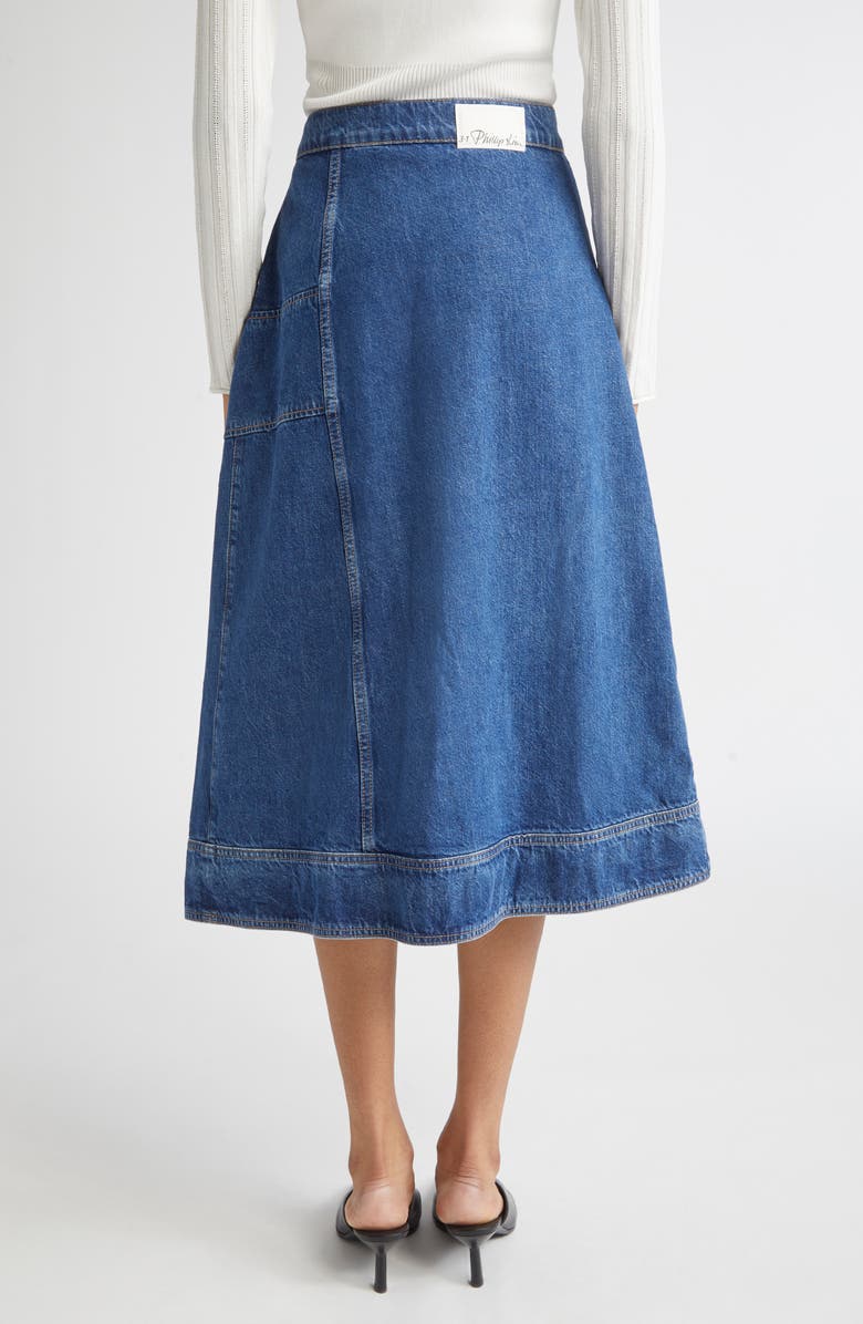 3.1 Phillip Lim Asymmetric Denim Wrap Skirt, Alternate, color, Indigo