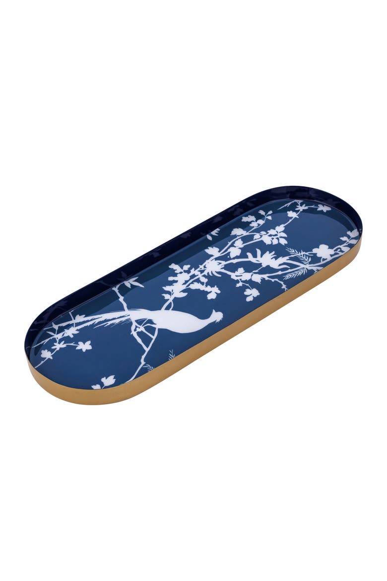 Chinoiserie Tray Elegant Floral Design,, Main, color, Blue