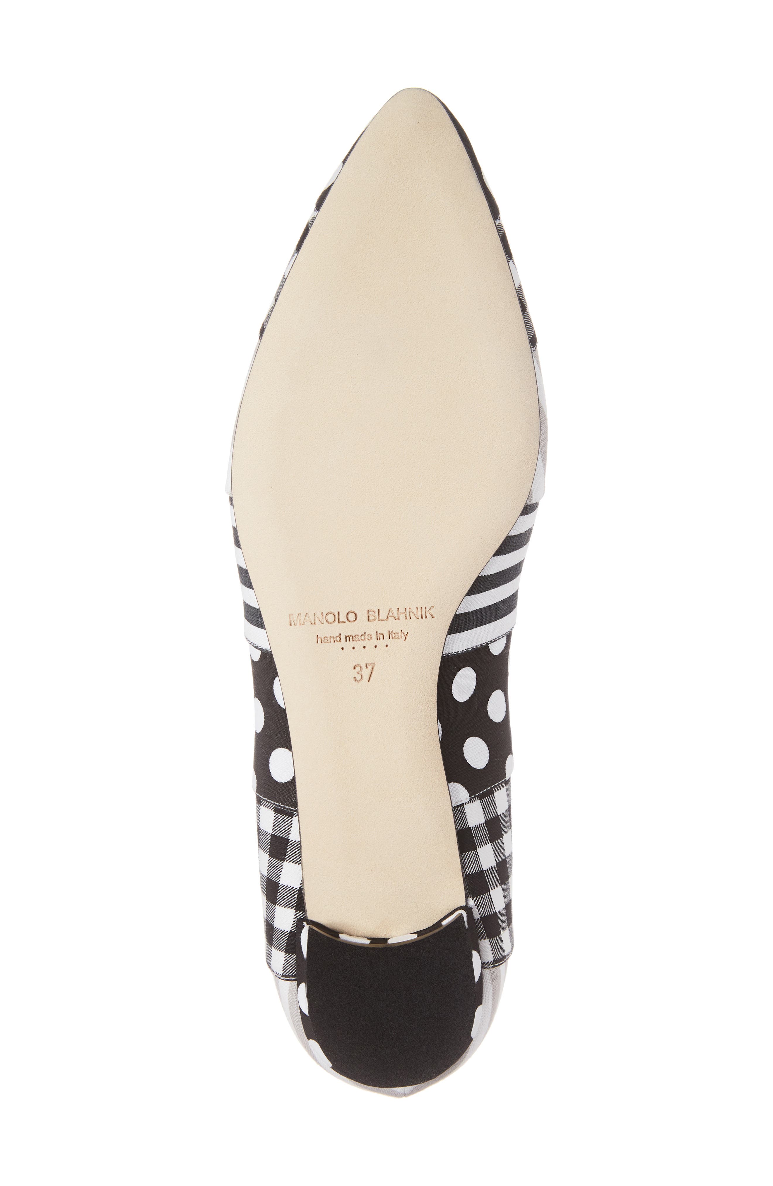 Manolo Blahnik Hangisi Patch Pointy Toe Flat, Alternate, color, 