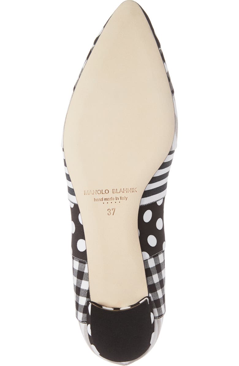 Manolo Blahnik Hangisi Patch Pointy Toe Flat, Alternate, color,