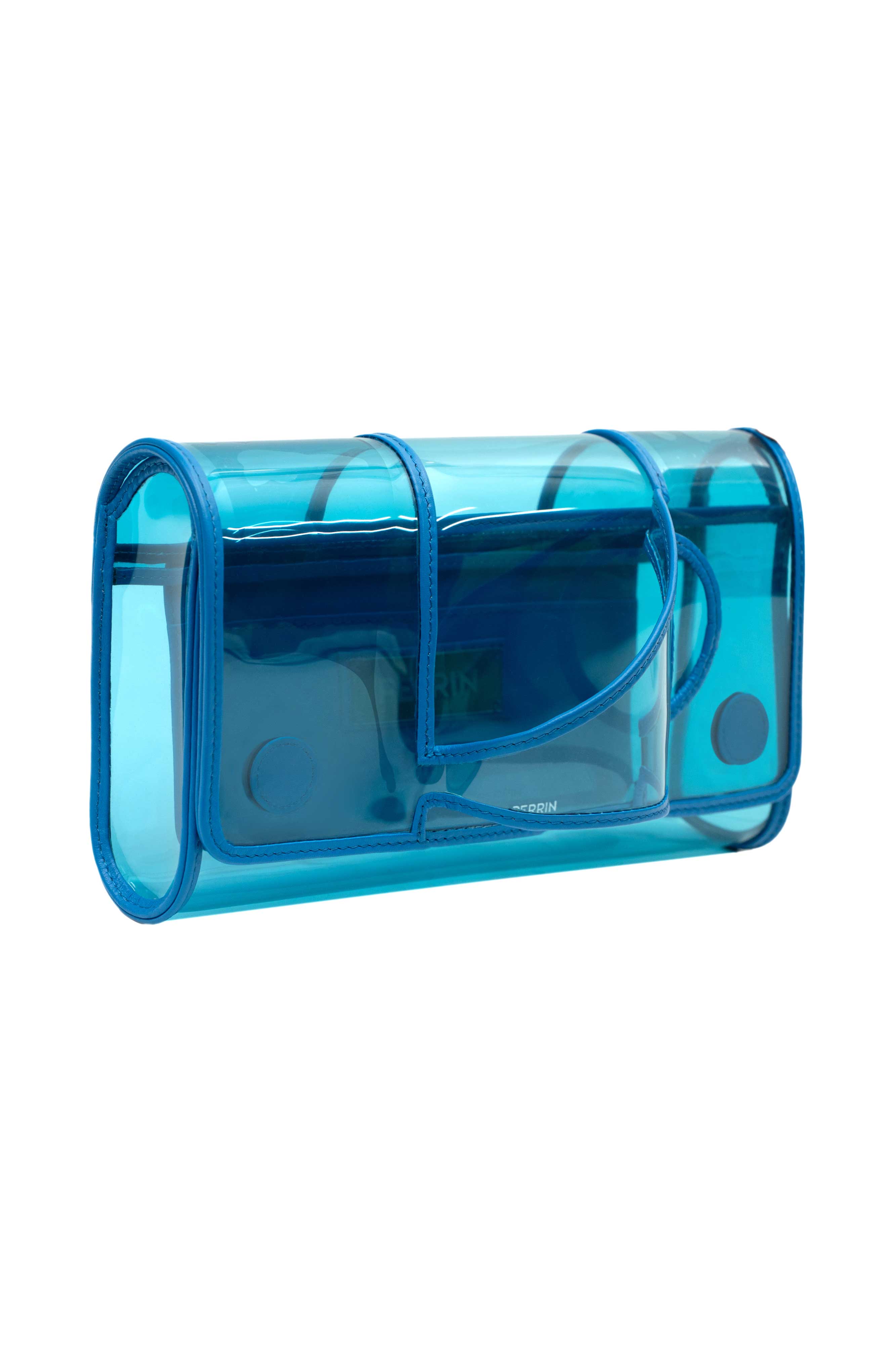 PERRIN PARIS L'Asymetrique Clutch Vinyl, Alternate, color, Vinyl Azur
