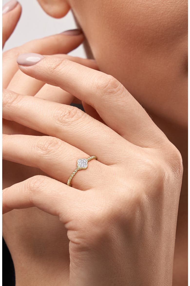 Diamond Quatrefoil Ring - 0.04ct., Alternate, color, WHITE
